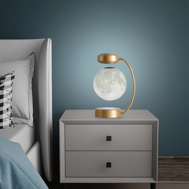 Lámpara de noche LED 3D con forma de luna.
